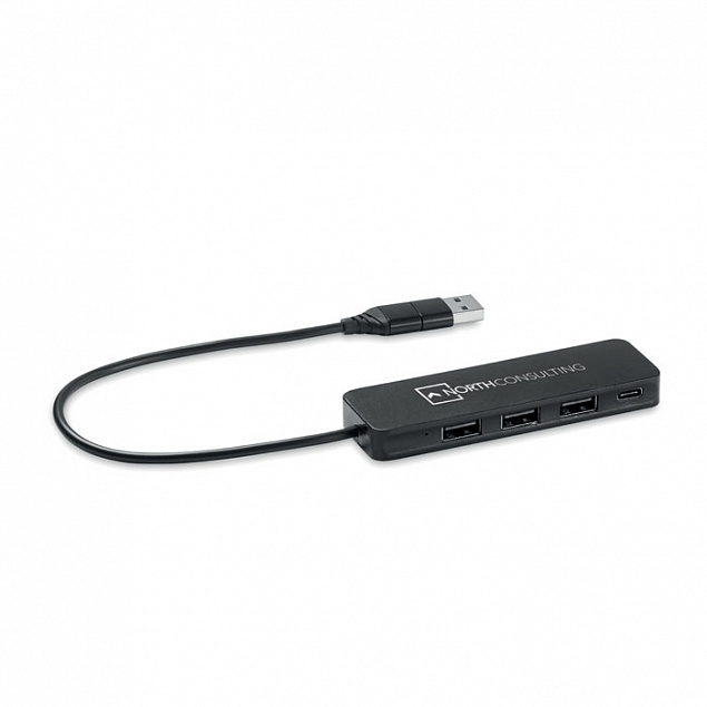 USB-C 4-портовый USB-концентрат с логотипом в Балашихе заказать по выгодной цене в кибермаркете AvroraStore