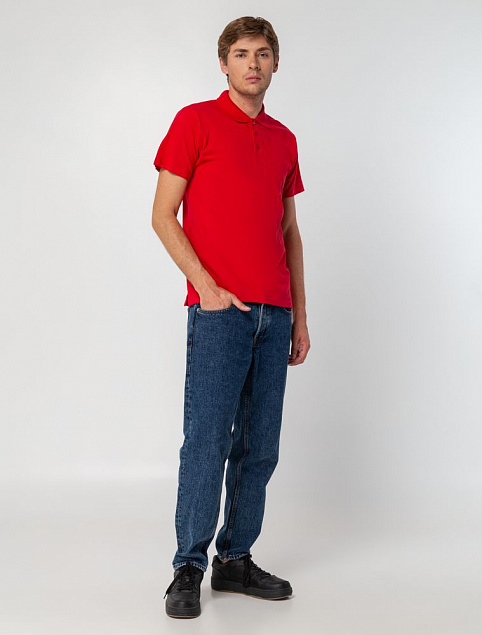Рубашка поло мужская SPRING 210, красная с логотипом в Балашихе заказать по выгодной цене в кибермаркете AvroraStore
