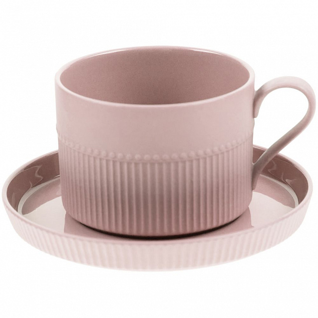 Чайная пара Pastello Moderno, розовая с логотипом в Балашихе заказать по выгодной цене в кибермаркете AvroraStore