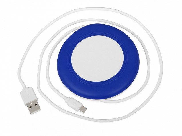Беспроводное зарядное устройство «Disc» со встроенным кабелем 2 в 1 с логотипом в Балашихе заказать по выгодной цене в кибермаркете AvroraStore