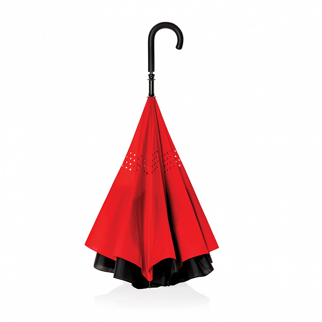 Механический двусторонний зонт 23”, красный с логотипом в Балашихе заказать по выгодной цене в кибермаркете AvroraStore