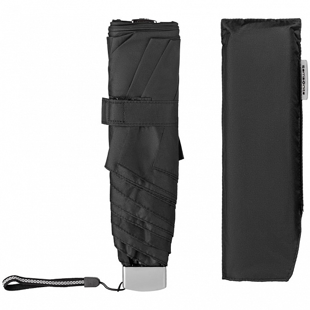 Зонт складной Rain Pro Mini Flat, черный с логотипом в Балашихе заказать по выгодной цене в кибермаркете AvroraStore