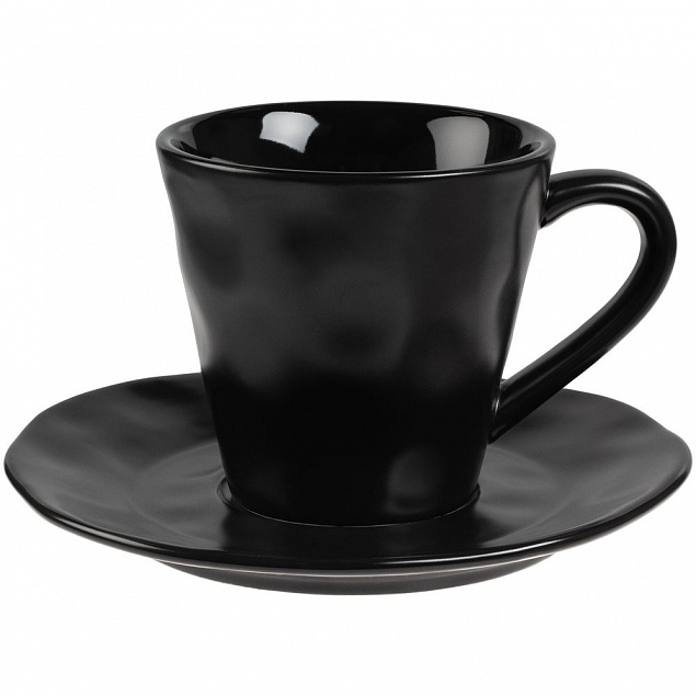Кофейная пара Dark Fluid, черная с логотипом в Балашихе заказать по выгодной цене в кибермаркете AvroraStore