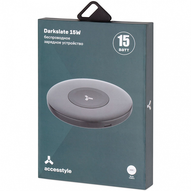 Беспроводное зарядное устройство Accesstyle Darkslate 15W,  черный с логотипом в Балашихе заказать по выгодной цене в кибермаркете AvroraStore