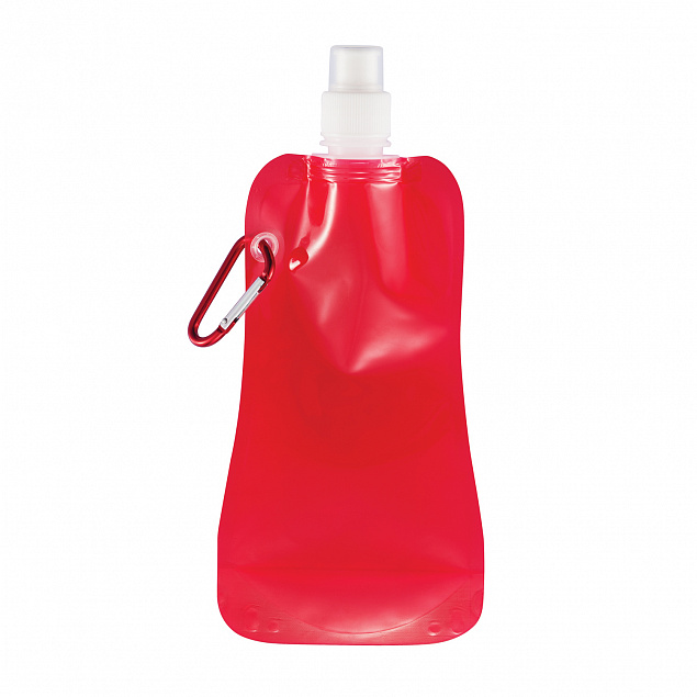 Складная бутылка для воды, 400 мл, красный с логотипом в Балашихе заказать по выгодной цене в кибермаркете AvroraStore