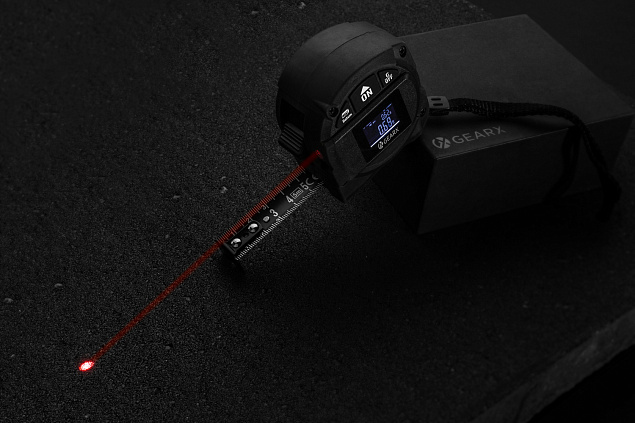 Рулетка 5 м Gear X с лазерным дальномером 30 м с логотипом в Балашихе заказать по выгодной цене в кибермаркете AvroraStore