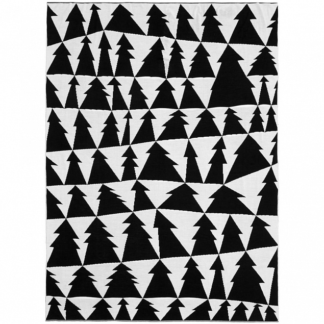 Плед «Танцующий лес», черно-белый с логотипом в Балашихе заказать по выгодной цене в кибермаркете AvroraStore