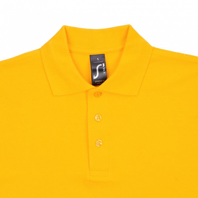 Рубашка поло мужская SPRING 210, желтая с логотипом в Балашихе заказать по выгодной цене в кибермаркете AvroraStore
