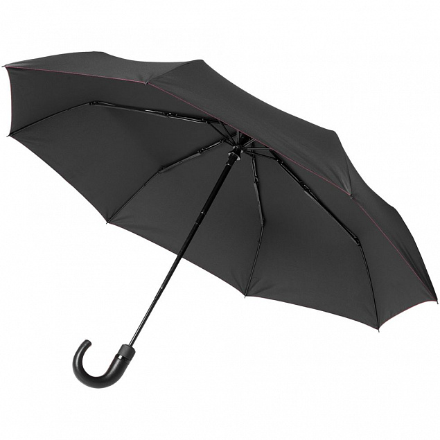 Зонт складной Lui, черный с красным с логотипом в Балашихе заказать по выгодной цене в кибермаркете AvroraStore