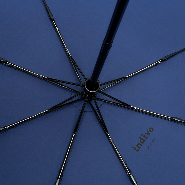 Складной зонт doubleDub, синий с логотипом в Балашихе заказать по выгодной цене в кибермаркете AvroraStore