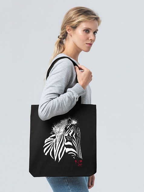Холщовая сумка «Арт-рокстар. Kiss Me», черная с логотипом в Балашихе заказать по выгодной цене в кибермаркете AvroraStore