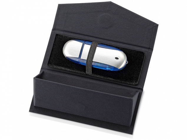 Подарочная коробка для флеш-карт треугольная, синий с логотипом в Балашихе заказать по выгодной цене в кибермаркете AvroraStore