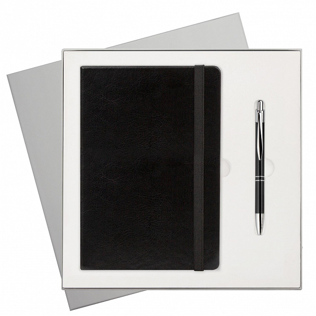 Подарочный набор Portobello/Voyage BtoBook черный (Ежедневник недат А5, Ручка) с логотипом в Балашихе заказать по выгодной цене в кибермаркете AvroraStore
