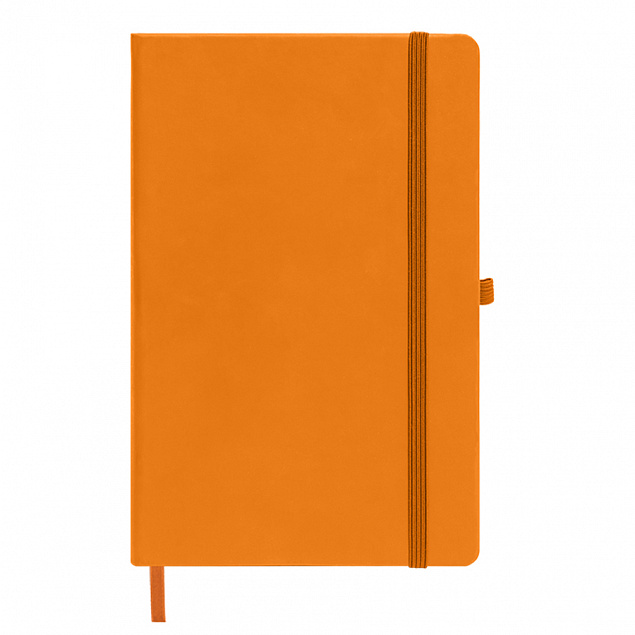 Бизнес-блокнот А5  "Silky", оранжевый,  твердая обложка,  в клетку с логотипом в Балашихе заказать по выгодной цене в кибермаркете AvroraStore