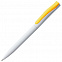 Ручка шариковая Pin, белая с желтым с логотипом в Балашихе заказать по выгодной цене в кибермаркете AvroraStore