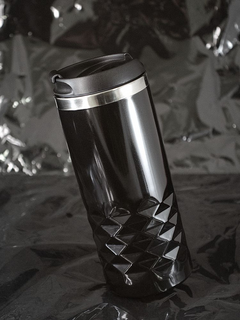 Термостакан Prism, черный с логотипом в Балашихе заказать по выгодной цене в кибермаркете AvroraStore