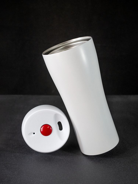 Термостакан Solingen, вакуумный, герметичный, белый с логотипом в Балашихе заказать по выгодной цене в кибермаркете AvroraStore