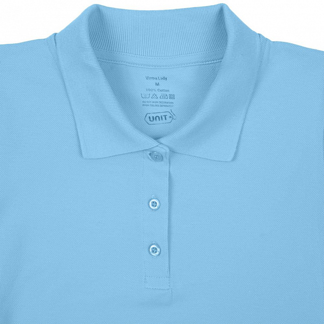 Рубашка поло женская Virma Lady, голубая с логотипом в Балашихе заказать по выгодной цене в кибермаркете AvroraStore