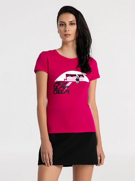 Футболка женская «Меламед. Жанна Агузарова», ярко-розовая (фуксия) с логотипом в Балашихе заказать по выгодной цене в кибермаркете AvroraStore