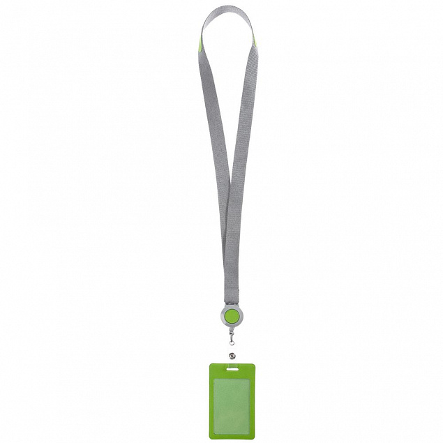 Чехол для пропуска с лентой и ретрактором Devon, зеленый с логотипом в Балашихе заказать по выгодной цене в кибермаркете AvroraStore