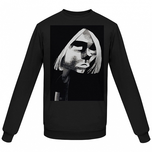 Толстовка «Меламед. Kurt Cobain», черная с логотипом в Балашихе заказать по выгодной цене в кибермаркете AvroraStore