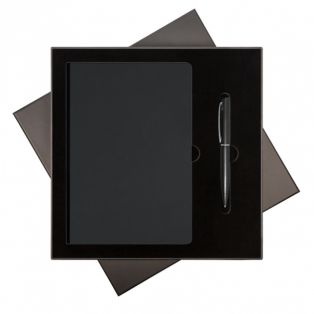 Подарочный набор Spark/Maestro, черный (ежедневник недат А5, ручка) с логотипом в Балашихе заказать по выгодной цене в кибермаркете AvroraStore