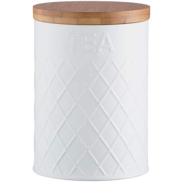Емкость для хранения чая Embossed, белая с логотипом в Балашихе заказать по выгодной цене в кибермаркете AvroraStore