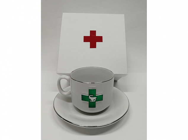 Чайная пара фарфоровая Фармацевт с логотипом в Балашихе заказать по выгодной цене в кибермаркете AvroraStore