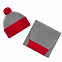 Шарф Snappy, светло-серый с красным с логотипом в Балашихе заказать по выгодной цене в кибермаркете AvroraStore