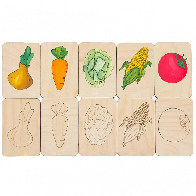 Карточки-раскраски Wood Games, овощи с логотипом в Балашихе заказать по выгодной цене в кибермаркете AvroraStore