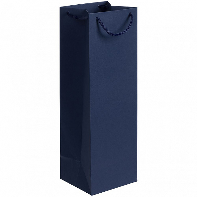 Пакет под бутылку Vindemia, синий с логотипом в Балашихе заказать по выгодной цене в кибермаркете AvroraStore