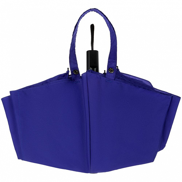 Зонт-сумка складной Stash, синий с логотипом в Балашихе заказать по выгодной цене в кибермаркете AvroraStore