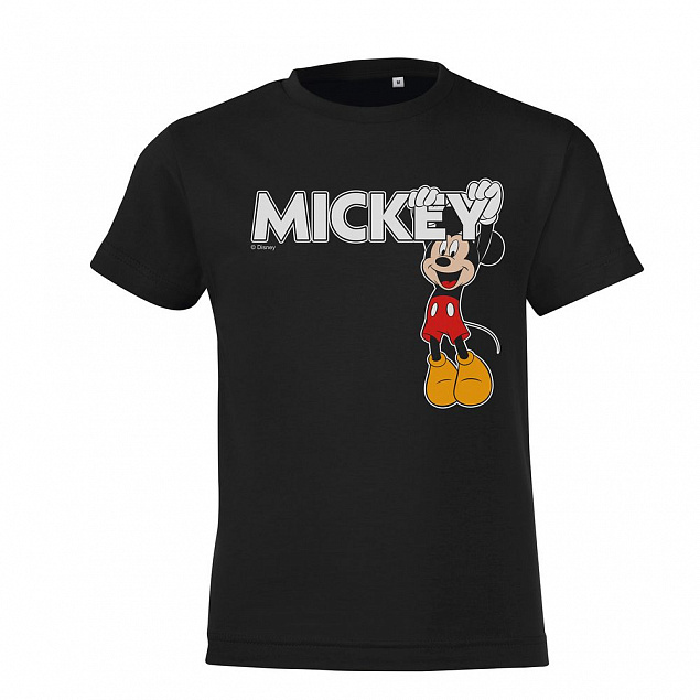 Футболка детская Mickey, черная с логотипом в Балашихе заказать по выгодной цене в кибермаркете AvroraStore