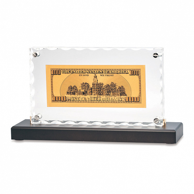 "Банкнота 100 USD"в стекле с логотипом в Балашихе заказать по выгодной цене в кибермаркете AvroraStore