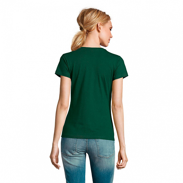 Футболка женская IMPERIAL WOMEN XL тёмно-зелёный 100% хлопок 190г/м2 с логотипом в Балашихе заказать по выгодной цене в кибермаркете AvroraStore