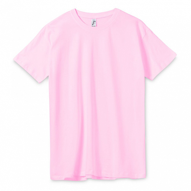 Футболка REGENT 150, розовая с логотипом в Балашихе заказать по выгодной цене в кибермаркете AvroraStore