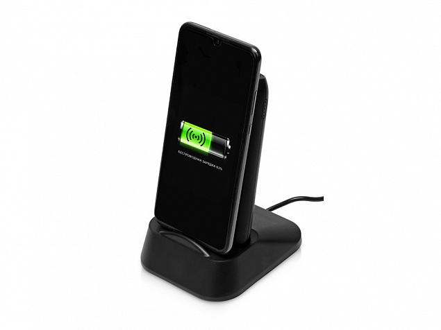 Беспроводное портативное зарядное устройство с зарядной станцией UnIQ, 10000 mAh с логотипом в Балашихе заказать по выгодной цене в кибермаркете AvroraStore