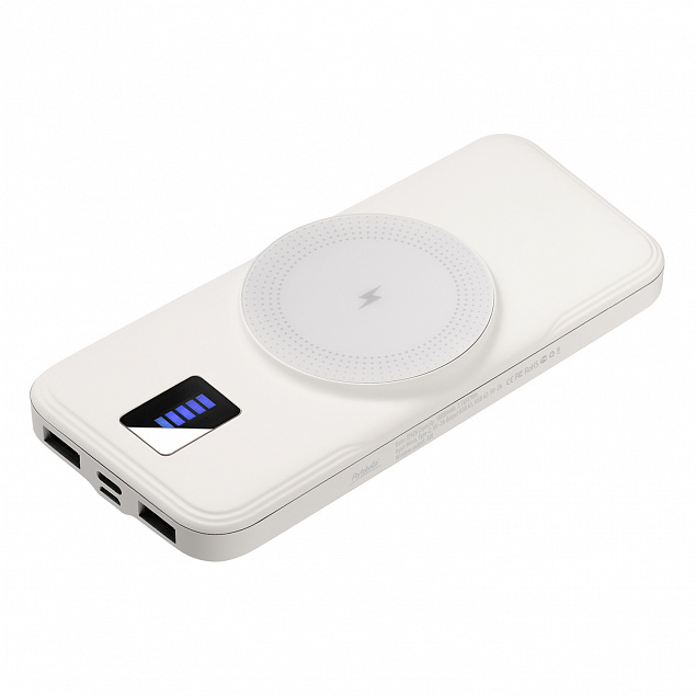 Внешний беспроводной аккумулятор, Ultra Wireless Magnetic, 10000 mah, белый с логотипом в Балашихе заказать по выгодной цене в кибермаркете AvroraStore