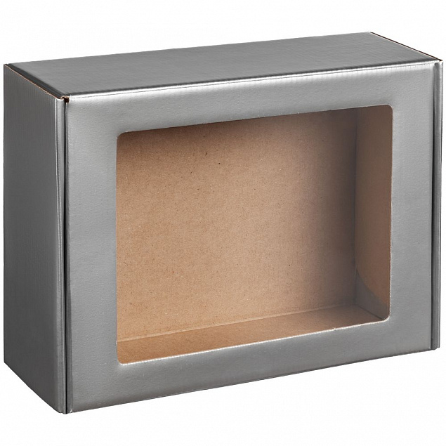 Коробка с окном Visible, серебристая с логотипом в Балашихе заказать по выгодной цене в кибермаркете AvroraStore