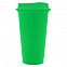 Стакан с крышкой Color Cap, зеленый с логотипом в Балашихе заказать по выгодной цене в кибермаркете AvroraStore