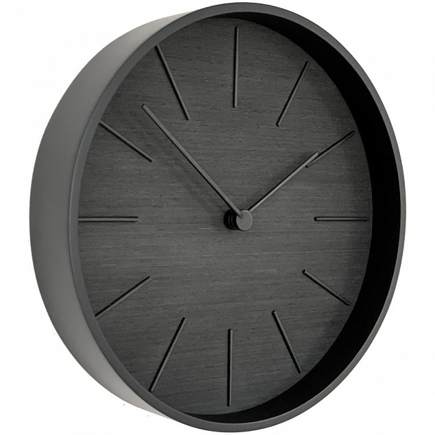 Часы настенные Plato, черное дерево с логотипом в Балашихе заказать по выгодной цене в кибермаркете AvroraStore