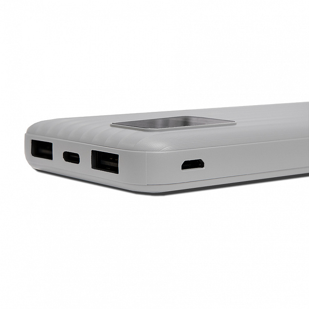 Универсальный аккумулятор OMG Wave 10 (10000 мАч), белый, 14,9х6.7х1,6 см с логотипом в Балашихе заказать по выгодной цене в кибермаркете AvroraStore