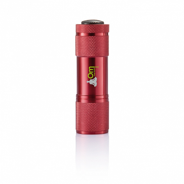 Алюминиевый фонарик Quattro, красный с логотипом в Балашихе заказать по выгодной цене в кибермаркете AvroraStore