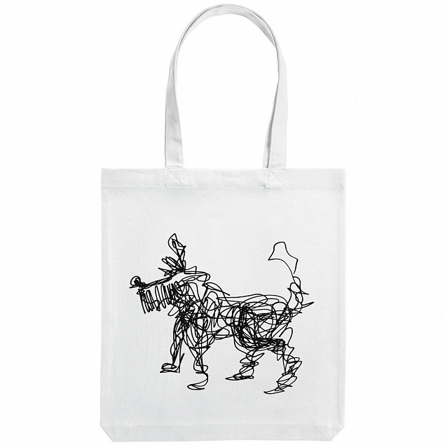 Холщовая сумка «Собака Каляка», молочно-белая с логотипом в Балашихе заказать по выгодной цене в кибермаркете AvroraStore