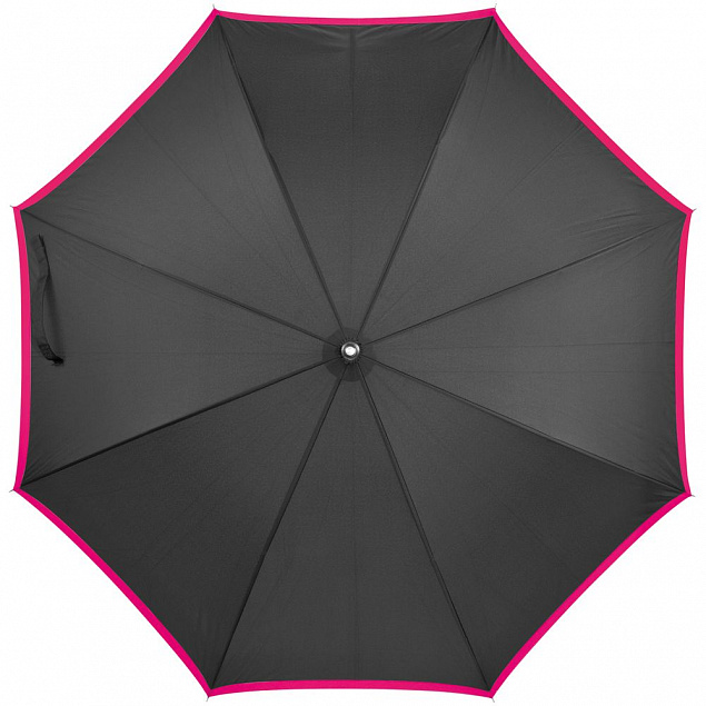 Зонт-трость Highlight, черный с розовым с логотипом в Балашихе заказать по выгодной цене в кибермаркете AvroraStore