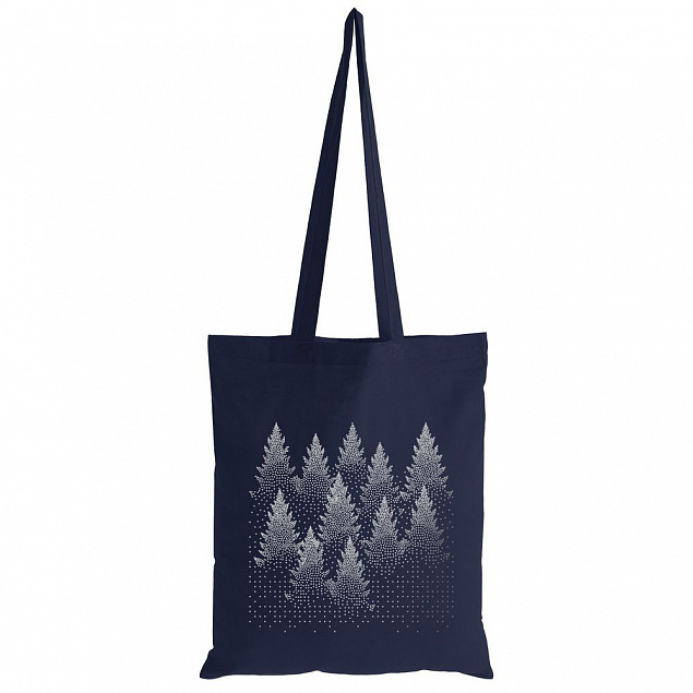 Холщовая сумка Silver Christmas, темно-синяя с логотипом в Балашихе заказать по выгодной цене в кибермаркете AvroraStore