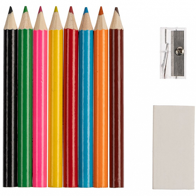 Набор Hobby с цветными карандашами, ластиком и точилкой, белый с логотипом в Балашихе заказать по выгодной цене в кибермаркете AvroraStore