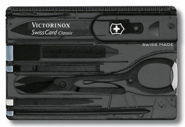 Набор инструментов SwissCard, полупрозрачный черный с логотипом в Балашихе заказать по выгодной цене в кибермаркете AvroraStore