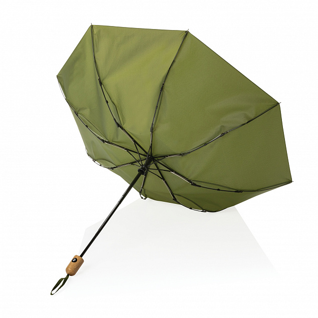 Автоматический зонт Impact из RPET AWARE™ с бамбуковой рукояткой, d94 см с логотипом в Балашихе заказать по выгодной цене в кибермаркете AvroraStore