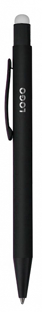 Ручка шариковая Raven (черная с серебристым) с логотипом в Балашихе заказать по выгодной цене в кибермаркете AvroraStore